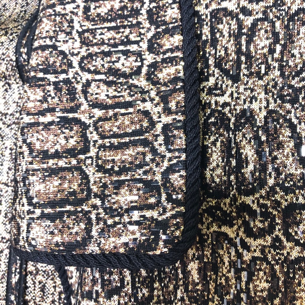 St. John Evening Animal Print Knit Crop Blazer - Picture 11 of 11